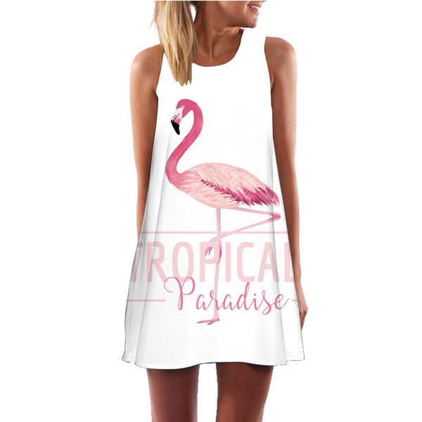 Floral Printed Flamingo Dress Women ...